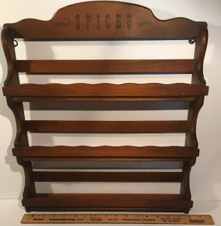 Vintage 3 Shelf Wooden Spice Rack “spices”
