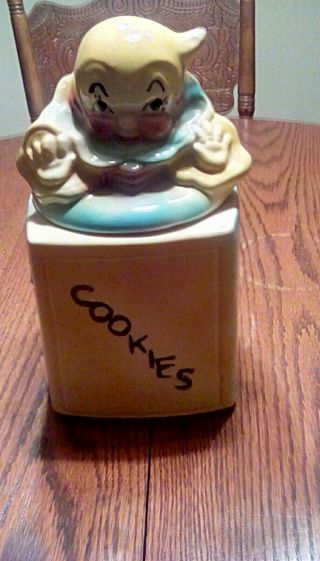 Vintage American Bisque Jack In The Box Cookie Jar