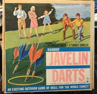 Vintage Hasbro Javelin Darts 1968 Box Rare Htf