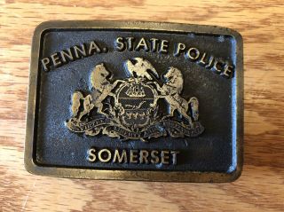 Vintage Penna.  State Police Somerset Pa Belt Buckle