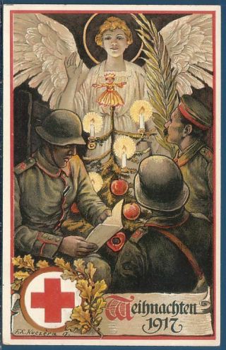Christmas German Red Cross Soldier Angel Ww1 World War Edit E.  Nister 1917 L@@k