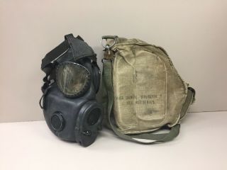 M17 Us Army Gas Mask & Canvas Carrying Bag,  Chemical Biological