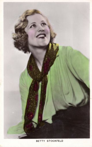 Vintage Postcard - Betty Stockfeld,  Australian Film Actress In Britain/france