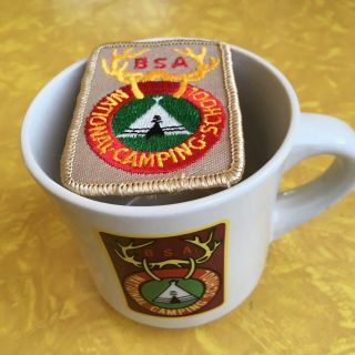 National Camping School Cup Patch Boy Scouts Mug BSA Vintage Coffee Embroidered 2