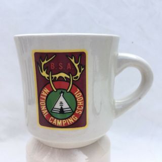 National Camping School Cup Patch Boy Scouts Mug BSA Vintage Coffee Embroidered 3