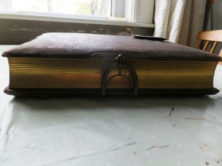 Old Photo Album C.  1900s - Cover In Poor - 7 Floral Inserts