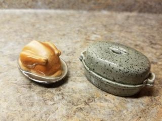 Arcadia Miniature Turkey Roaster Salt & Pepper Shaker Set Ceramic 2