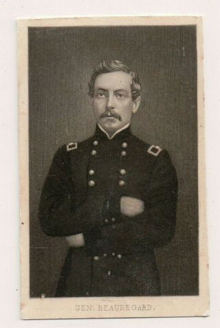 Vintage Cdv General P.  G.  T.  Beauregard Confederate Officer American Civil War