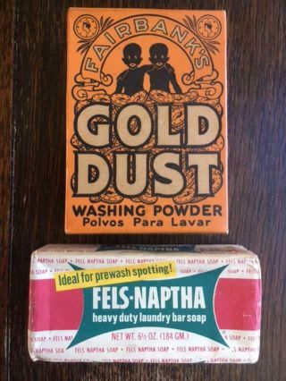 Vintage Of Gold Dust Twins Washing Powder & Bar Of Fels - Naptha Soap