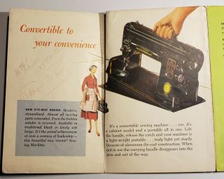 Vintage Singer 301 Sewing Machine Sales Brochure 1952