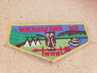 Bsa,  Order Of The Arrow,  Mikanakawa Lodge 101,  Pocket Flap Lodge Flap Boy Scouts
