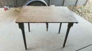 Old U.  S.  Military Army Folding Field Table Desk Mobile Od Green 24 " X36 " X28 " Wood