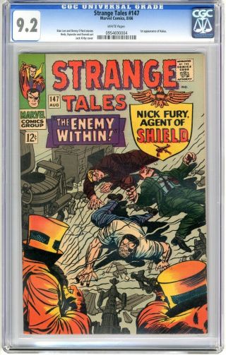 Strange Tales 147 Cgc 9.  2 Nm - White Pages 8/66 1st App.  Of Kaluu Kirby