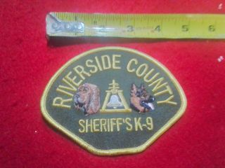 Vintage Police Patch Riverside County K - 9 Sheriff California
