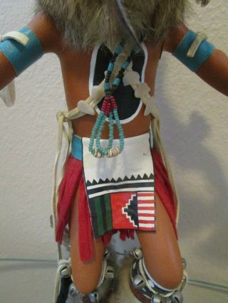 Vintage KACHINA Doll Hand Carved Hopi Wolf Signed by artist Lavern Sloan 15 Inch 3
