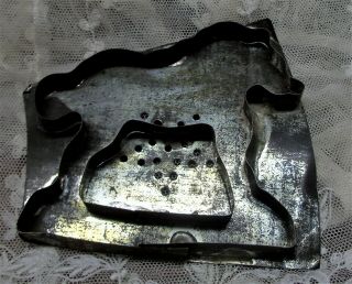 Vintage Primitive Soldered Tin Flat Back Pierced Rocking Horse Cookie Cutter