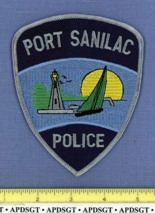 Port Sanilac Michigan Sheriff Police Patch Lighthouse Sailboat