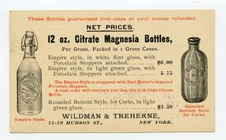 Citrate Magnesia Bottles Illustrated Government Ux Postal Card Postmarked 1899