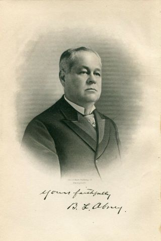 1909 Engraving Benjamin L Abney Edgefield & Columbia Sc Lawyer Legislator