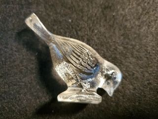 Vintage Alley Agate Co Miniature Pressed Glass Standing Sparrow Figurine 1930s