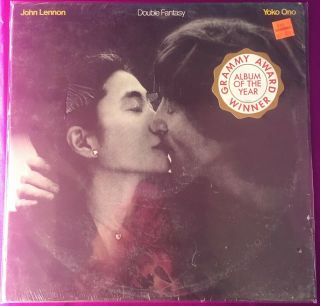John Lennon Double Fantasy Album - Rare Grammy Hype Sticker The Beatles
