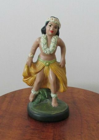 Vintage Hawaiian Hula Girl Chalkware Figurine