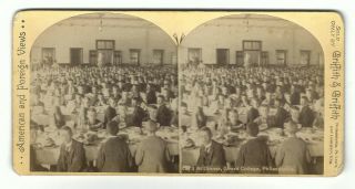 Old Stereoview Dinner Girard College Philadelphia Pa Griffith & Griffith