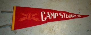 Vintage Camp Stewart Ga.  27 Inch Souvenir Felt Pennant