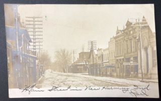 1906 Harmony In Real Picture Postcard Main Street Undivided Back 3 - 28 - 1906
