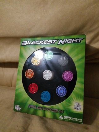 Dc Direct Blackest Night Power Ring Spectrum Set 9 Light - Up Rings Green Lantern