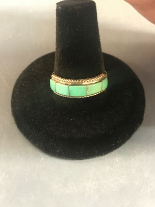 Vintage Signed Sterling Silver Turquoise Ring Zuni Navajo Southwest Pawn Unisex