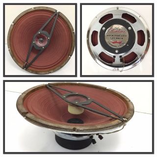 Vintage Stromberg - Carlson Coaxial Speaker 15 " Slimline Red & Chrome