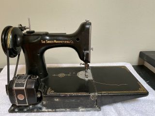 Vintage Singer Featherweight Sewing Machine Frame W/ Pedal For Parts/restoration
