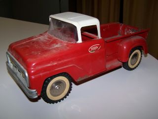 Vintage Antique Tonka Toys Pressed Steel Red Passenger Truck W/ Tailgate