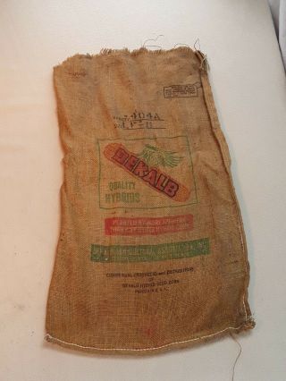 Vintage Dekalb Burlap Seed Corn Sack 404a Variety