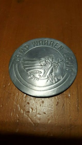 Boy Scout 2 " Inch Camp Warren Levis Aluminum Disc With Piasa Bird On The Front
