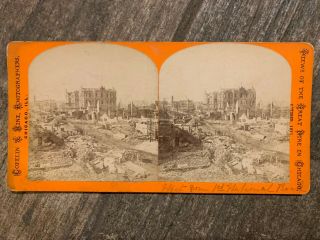 Chicago Fire Stereoview West From First National Bank By Copelin & Hine 1871