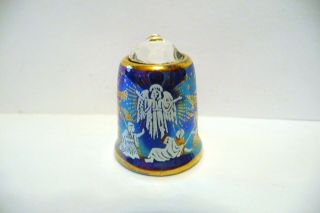 Thimble Sutherland China Jewelled Lustre " Annunciation To The Shepherds "