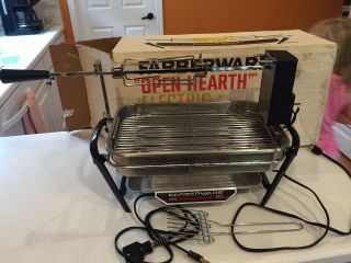Vintage Farberware Open Hearth Electric Smokeless Rotisserie Broiler Grill 455a