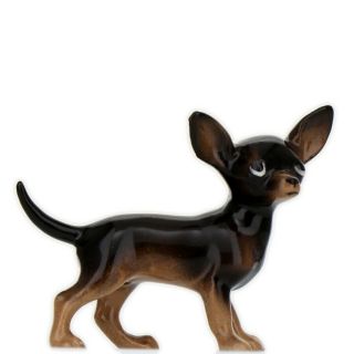 Hagen Renaker Dog Chihuahua Small Black And Tan Ceramic Figurine