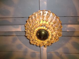French Antique/vintage Brass Crystals Ceiling Light Exquisite