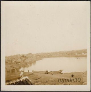 7 China Jiangsu Yangzhou 揚州 1939 Photo City Scene With River