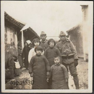 6 China Jiangsu Yangzhou 揚州 1939 Photo Japanese Soldiers And Children