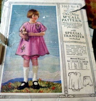 Lovely Vtg 1920s Girls Dress & Bloomers Mccall Sewing Pattern 4