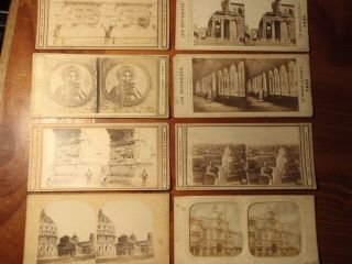 Set Of 8 Stereoviews Stereo Photo Cards Of Italy Incl Tower Pisa,