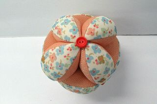 Vintage Handmade Puzzle Ball Country Primitive Fabric Pin Cushion