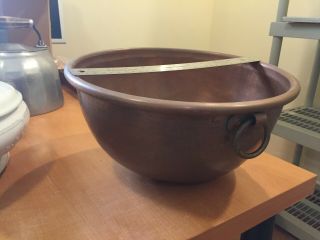Large Vintage Matfer Copper Mixing Bowl - Made In France - 12 " Dia. ,  Heavy.