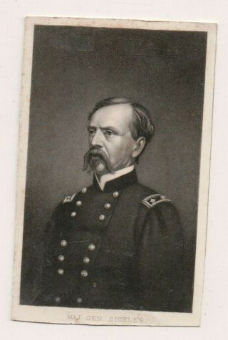Vintage Cdv General Daniel Sickles Union Officer American Civil War