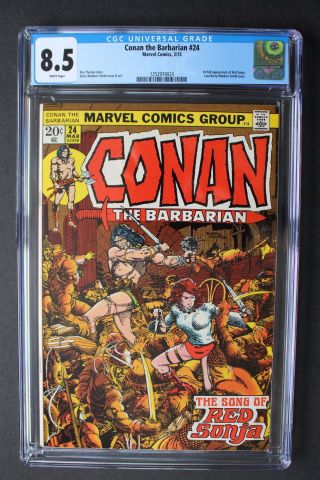 Conan The Barbarian 24 1st Full Red Sonja 1973 Barry Smith Movie Tv Cgc 8.  5