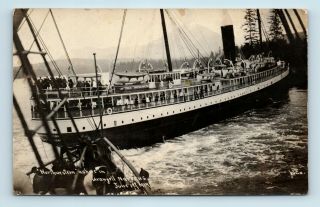 Wrangell,  Ak - 1919 Steamship Northwestern Grounding - Winter & Pond? Rppc